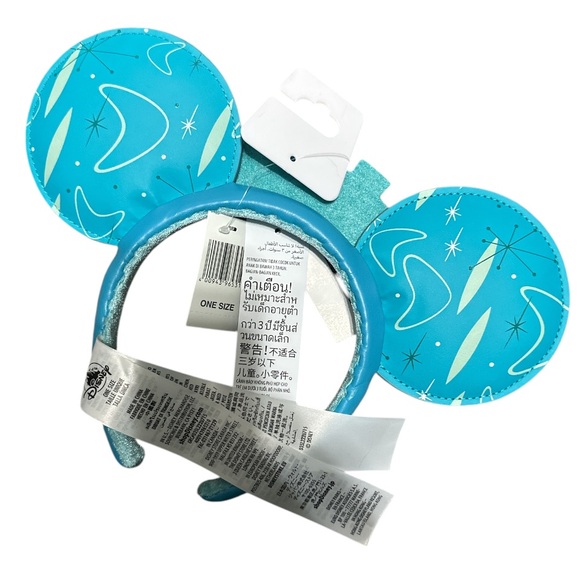 Retro Blue Disneyland Resort Theme Park Marquee Minnie Ears Mouse Headba… - Picture 2 of 3